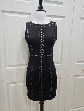 Forever 21 Punk Goth Studded Sleeveless Party Bodycon Little Black Dress S NWT